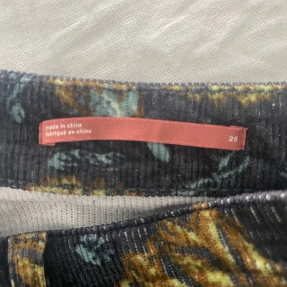 Pilcro The Icon Floral Corduroy Pants . Size 26 - Picture 6 of 8